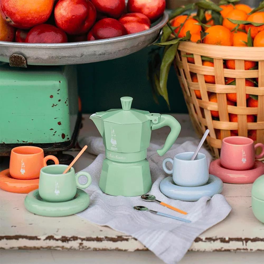 Bialetti Mercato Della Frutta 4er Set Espressotassen und Untertassen